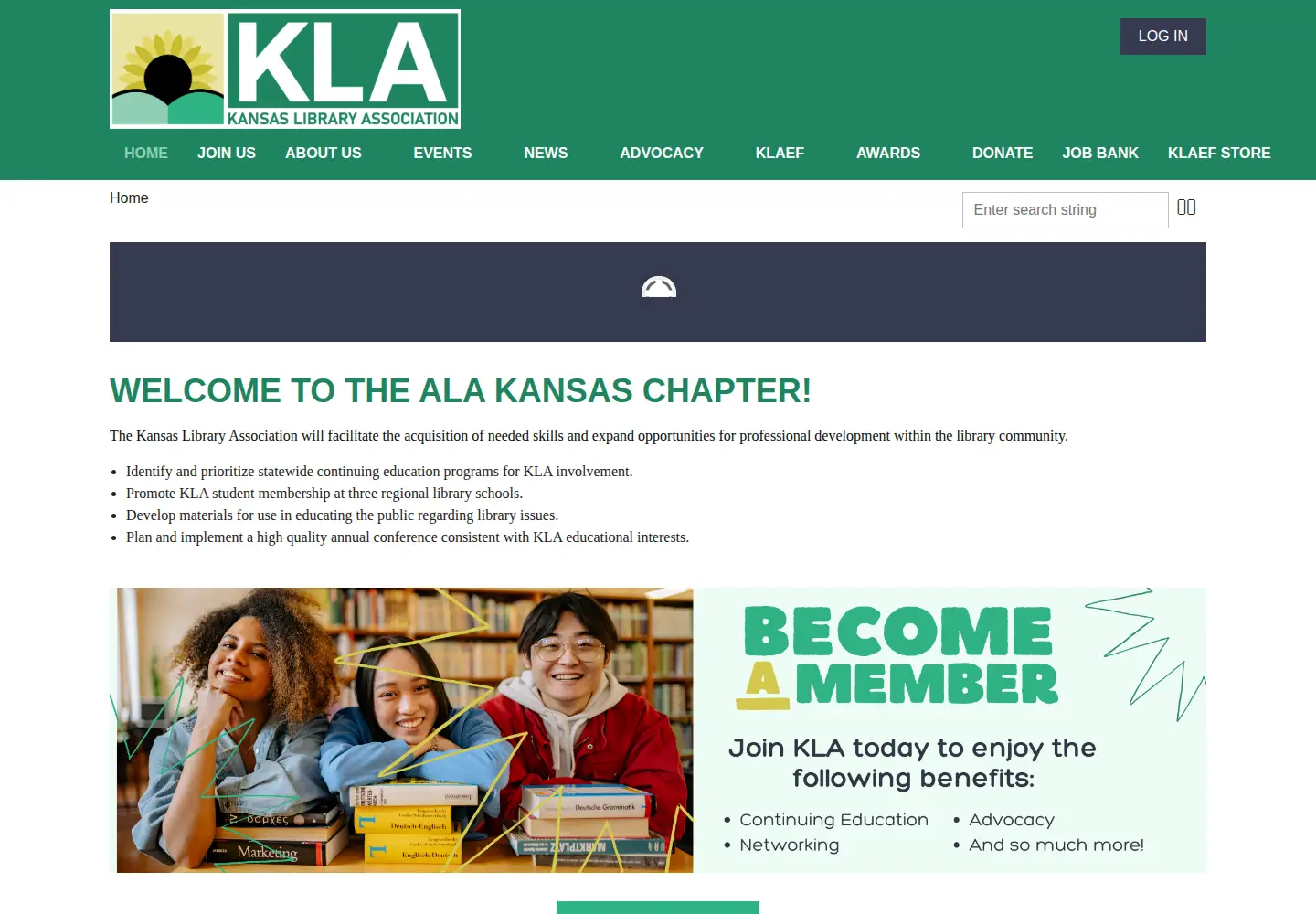 Screenshot of kslibassoc.org