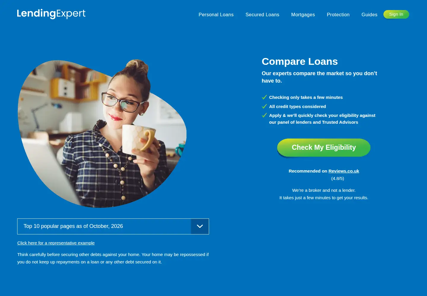 Captured homepage of lendingexpert.co.uk in the current scan