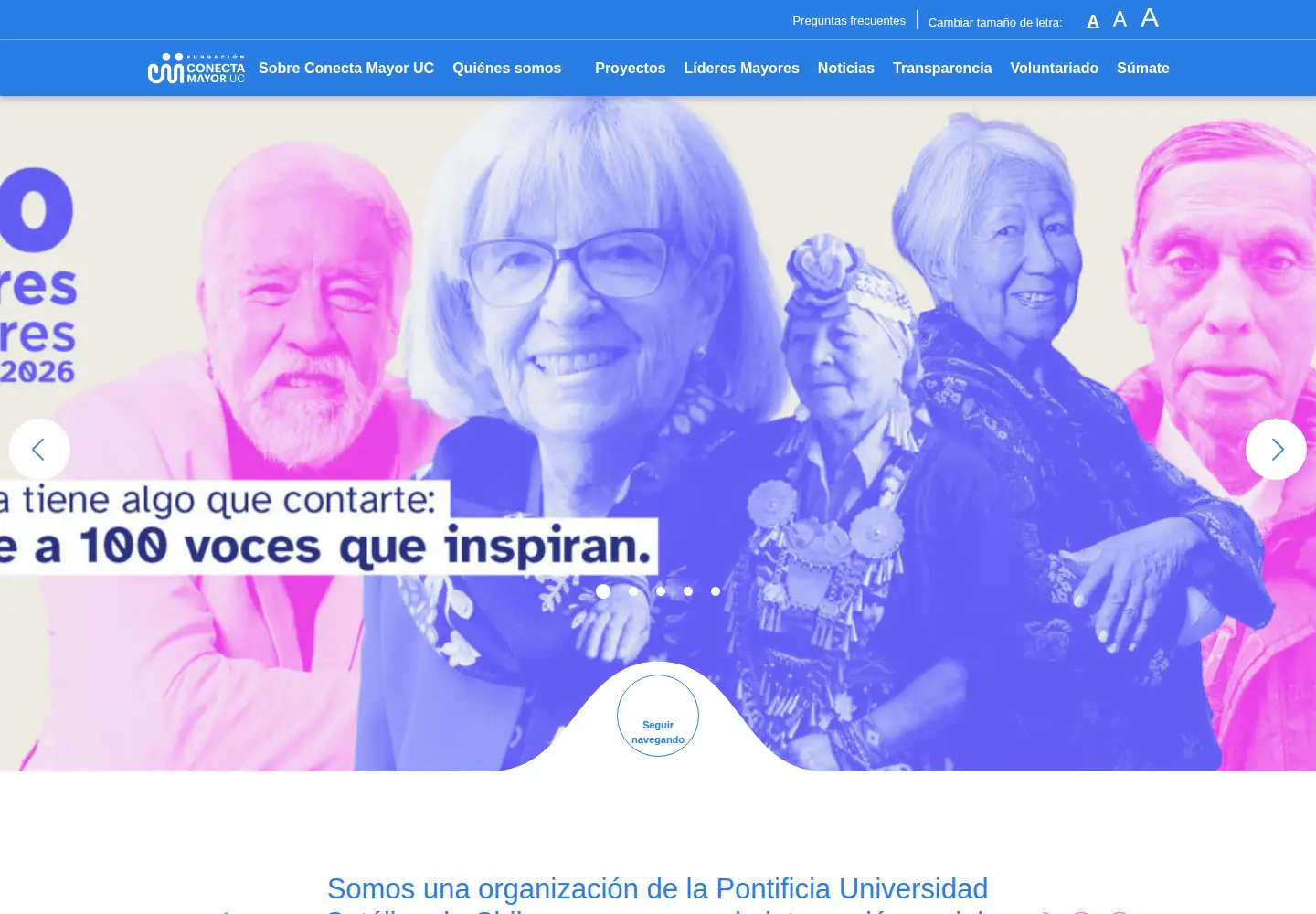 Screenshot of conectamayor.cl