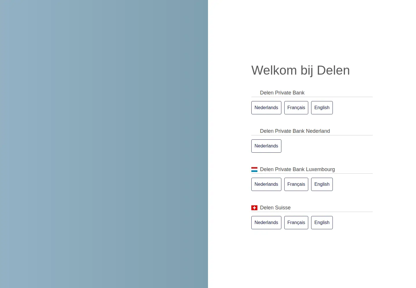 Captured homepage of delen.bank in the current scan