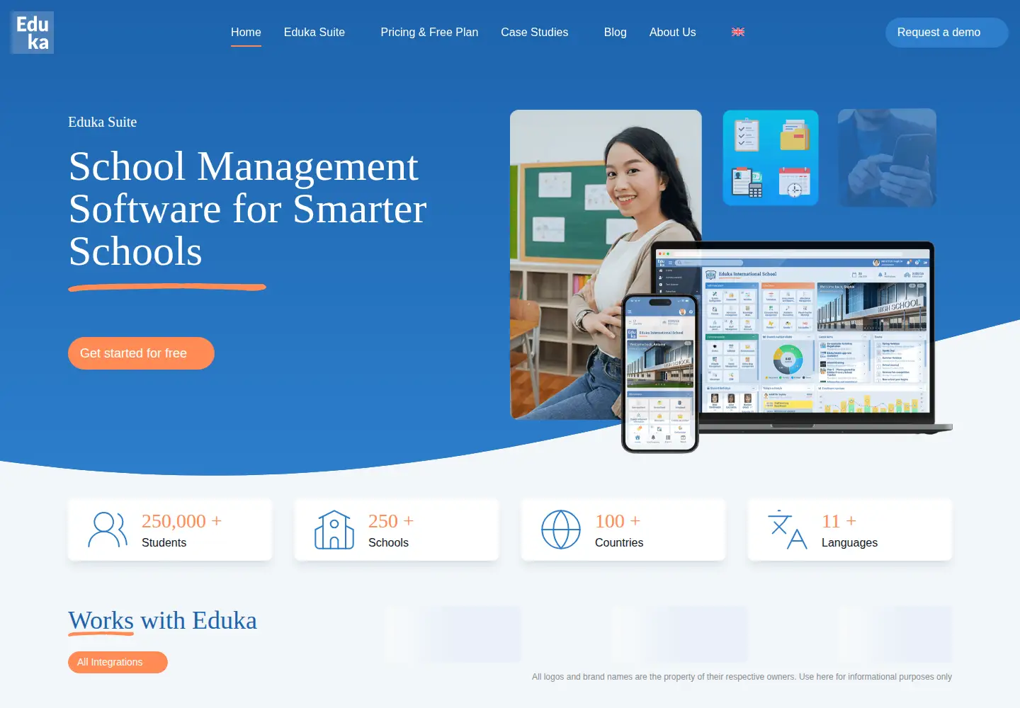 Captured homepage of eduka.school in the current scan