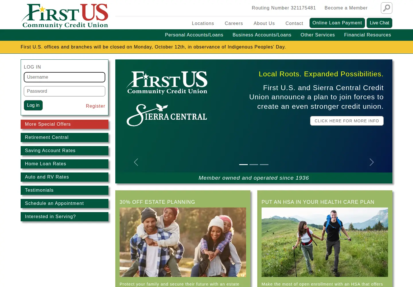 Captured homepage of firstus.org in the current scan