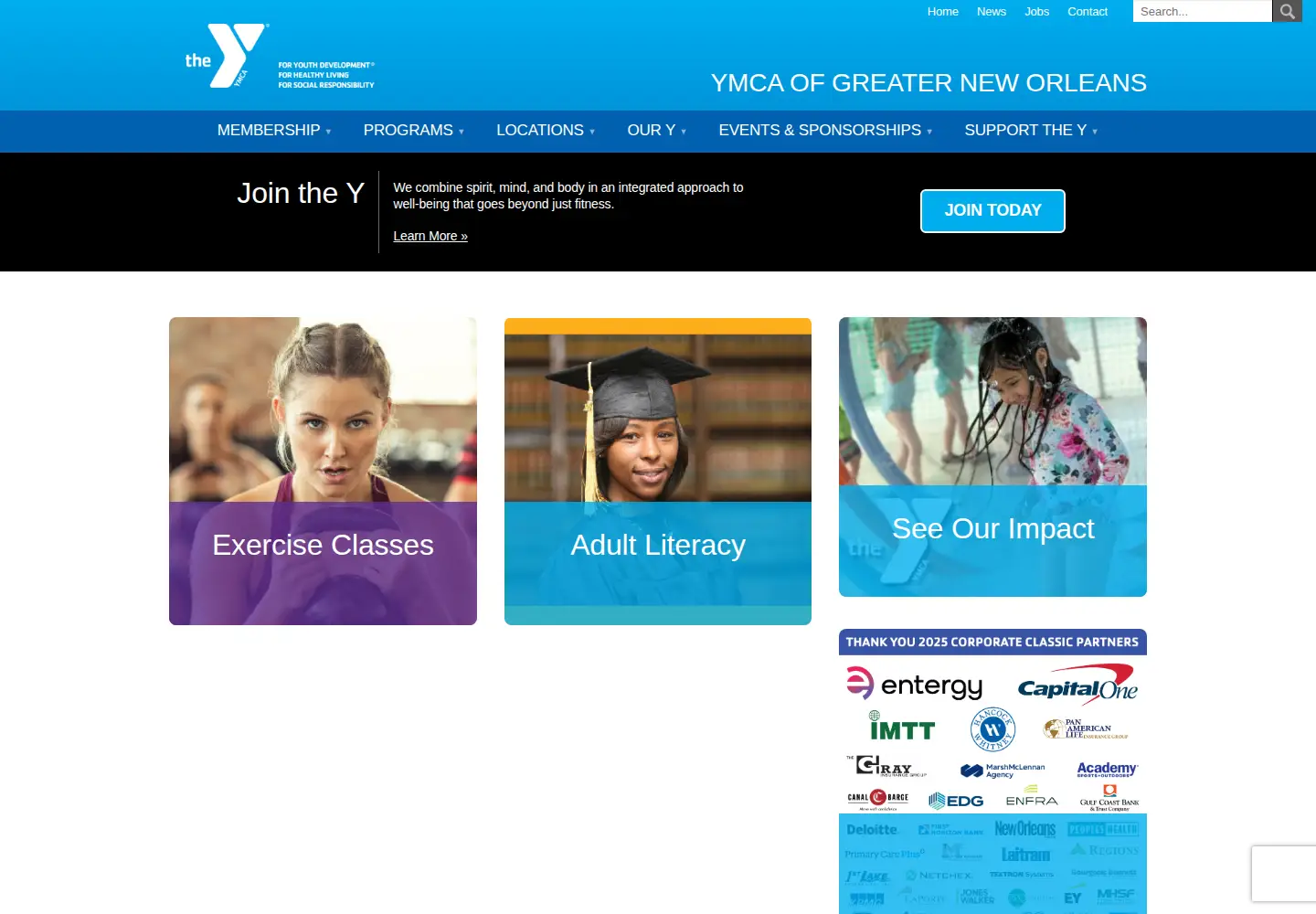 Screenshot of ymcaneworleans.org