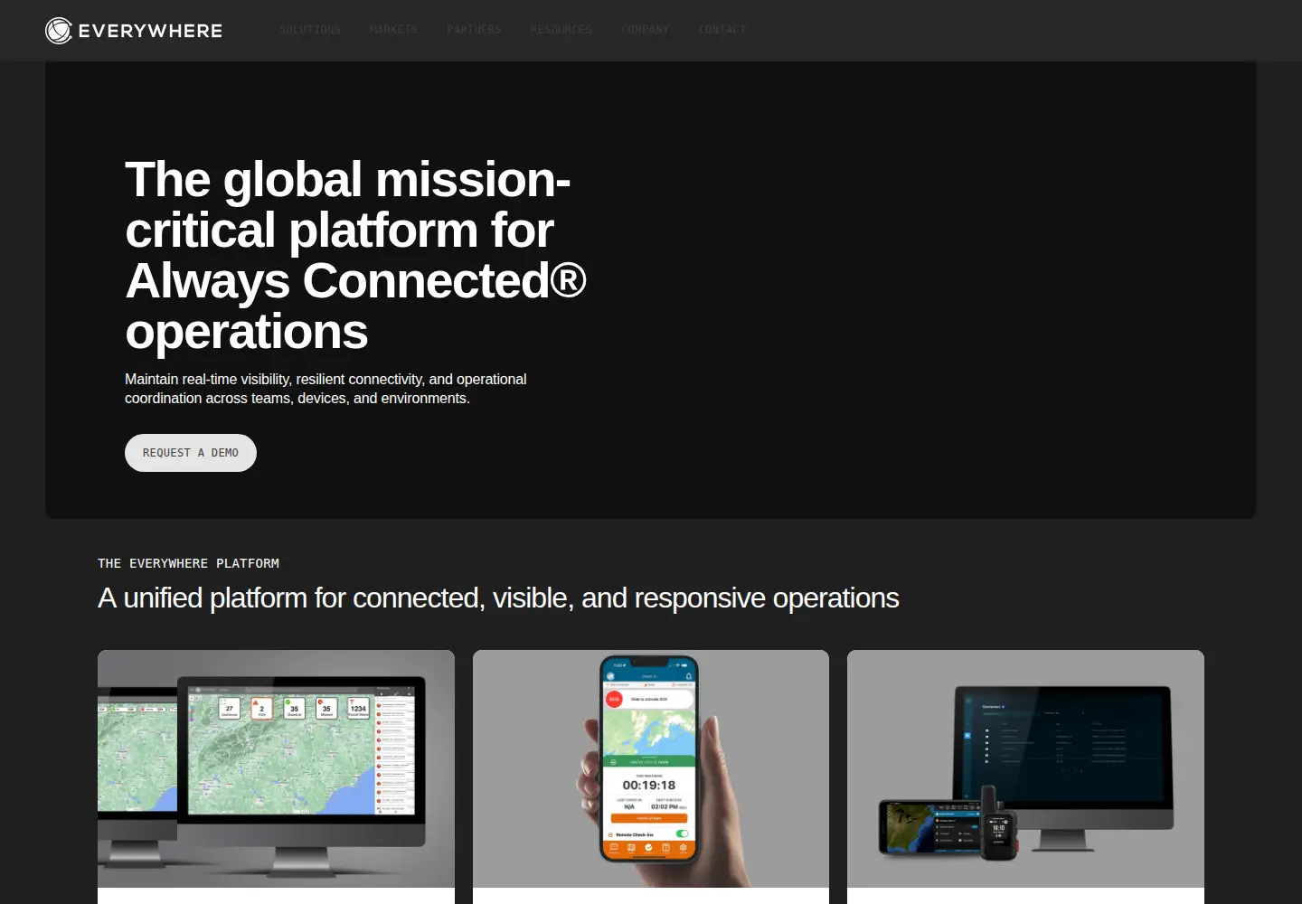 Captured homepage of everywherecomms.com in the current scan