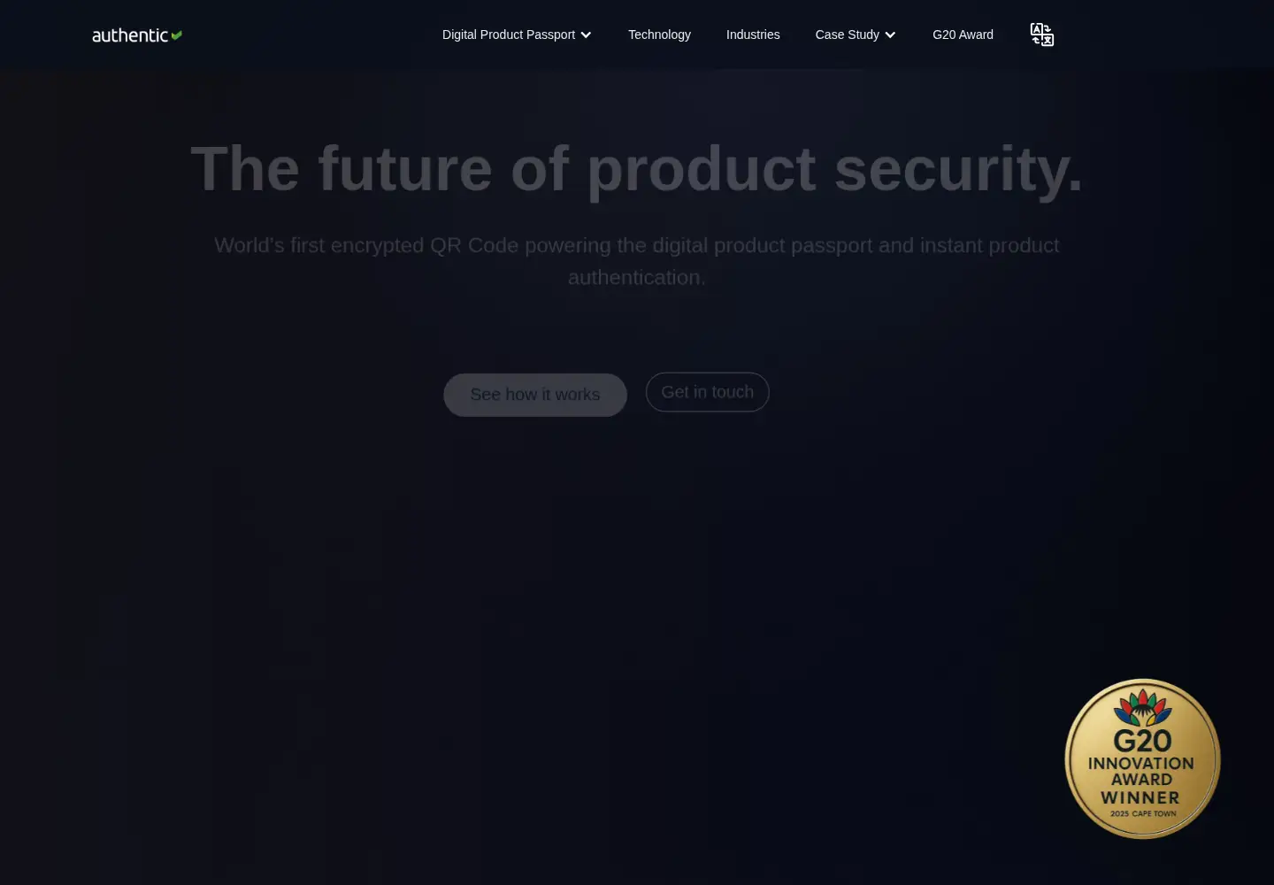 Screenshot of authentic.network