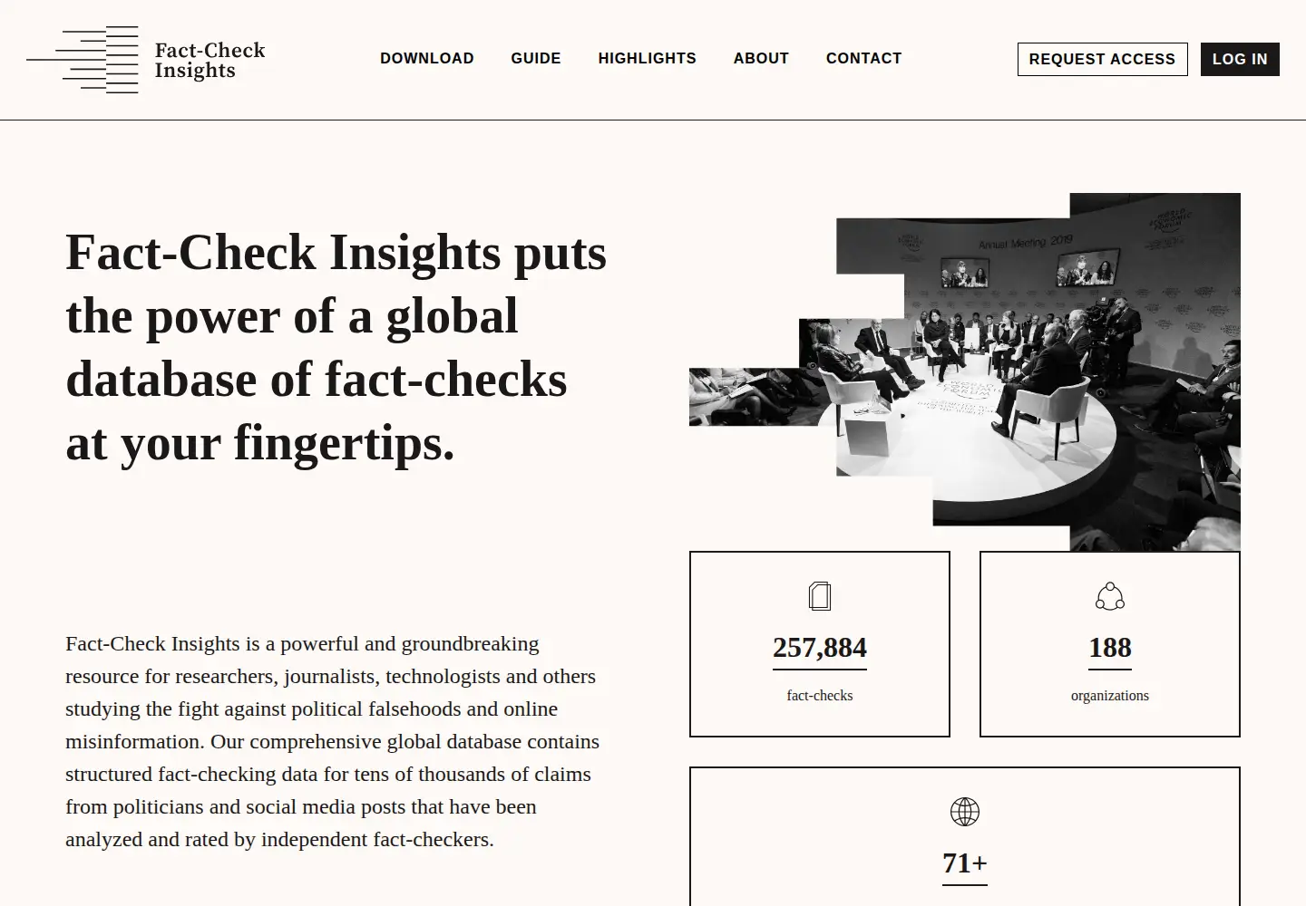 Screenshot of factcheckinsights.org