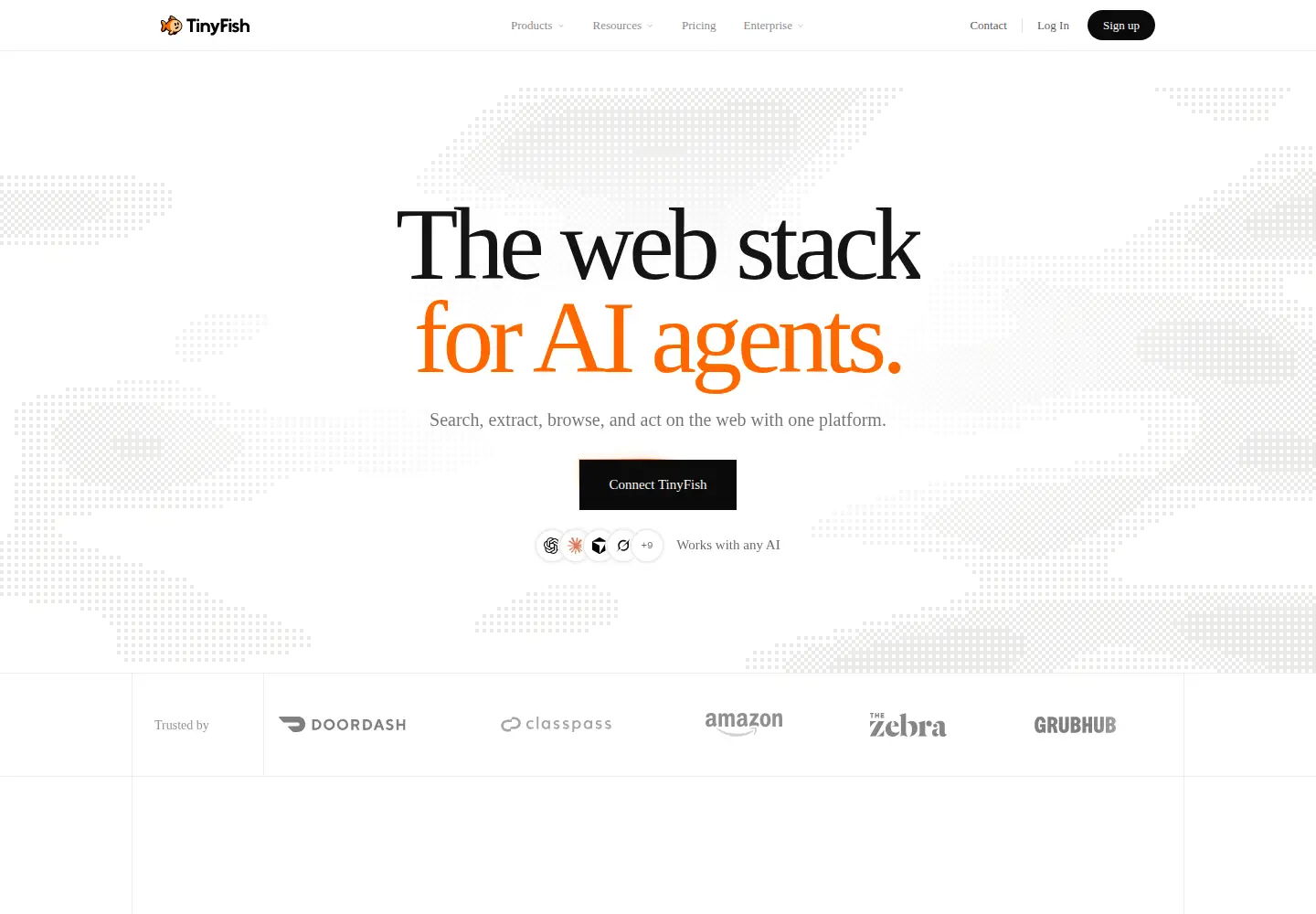 Captured homepage of tinyfish.io in the current scan