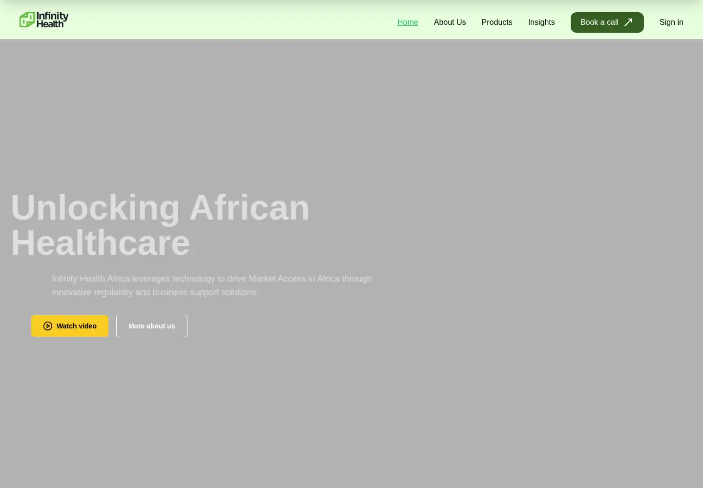 Captured homepage of infinityhealth.africa in the current scan