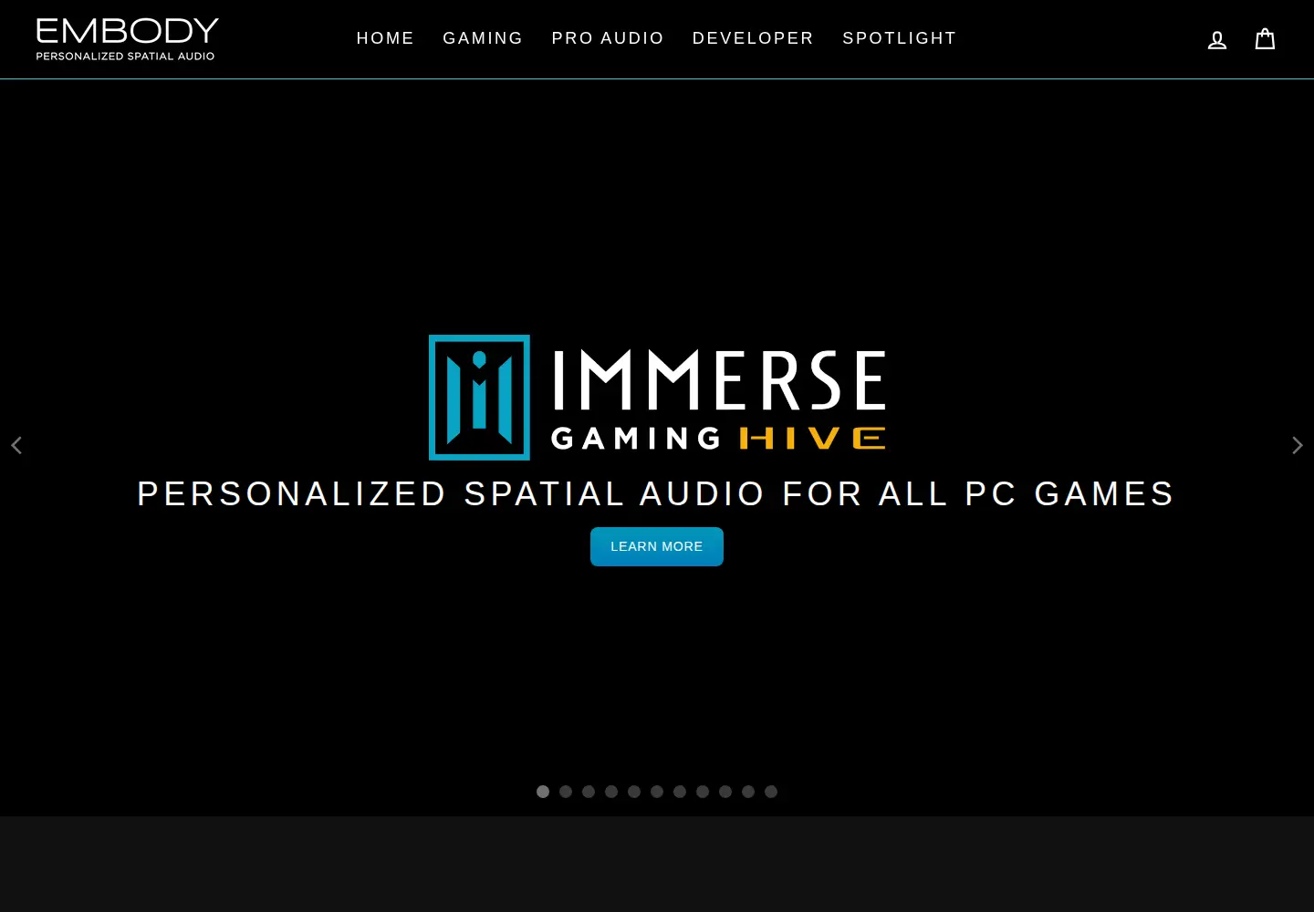 Captured homepage of embody.co in the current scan