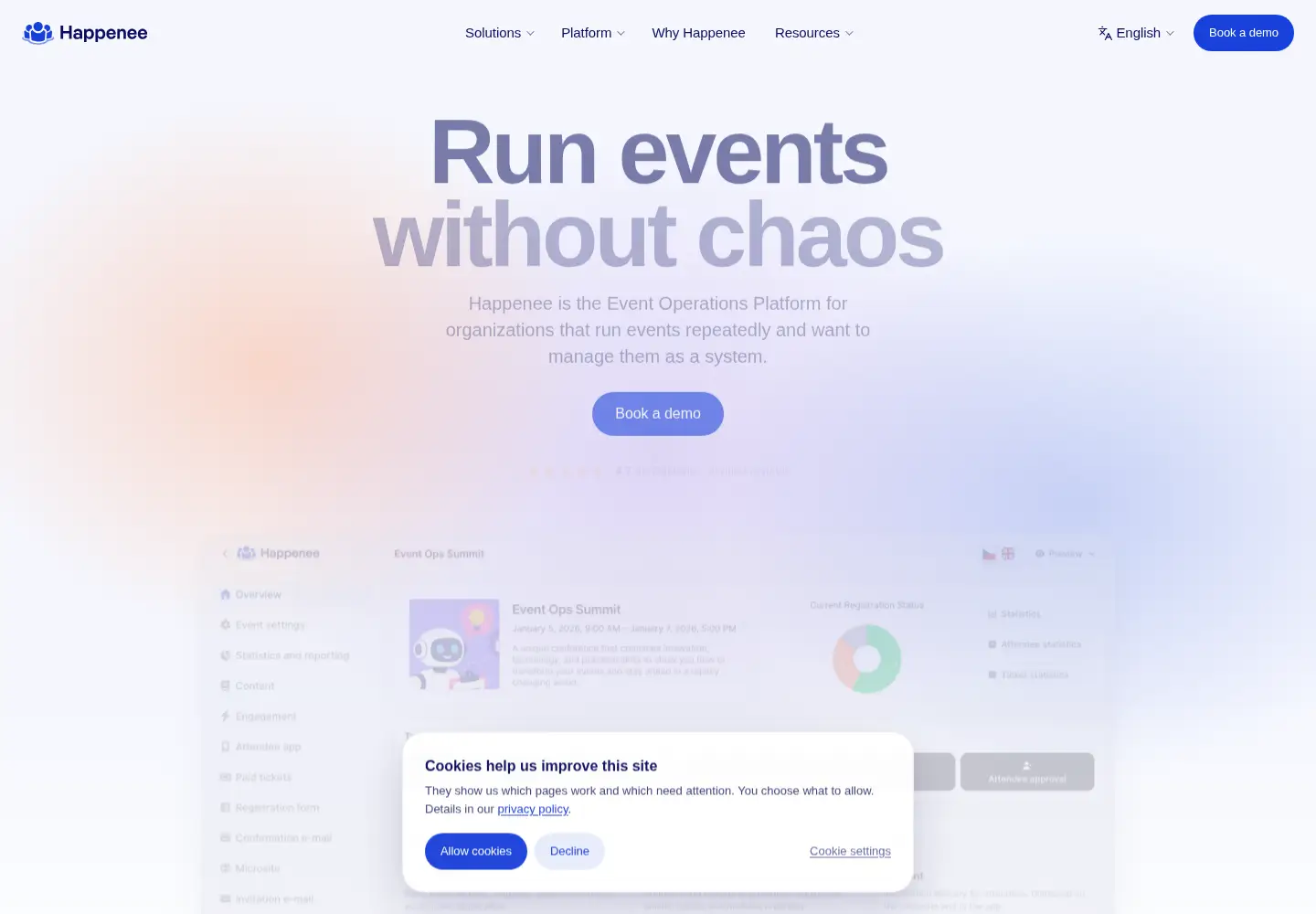 Screenshot of happenee.com