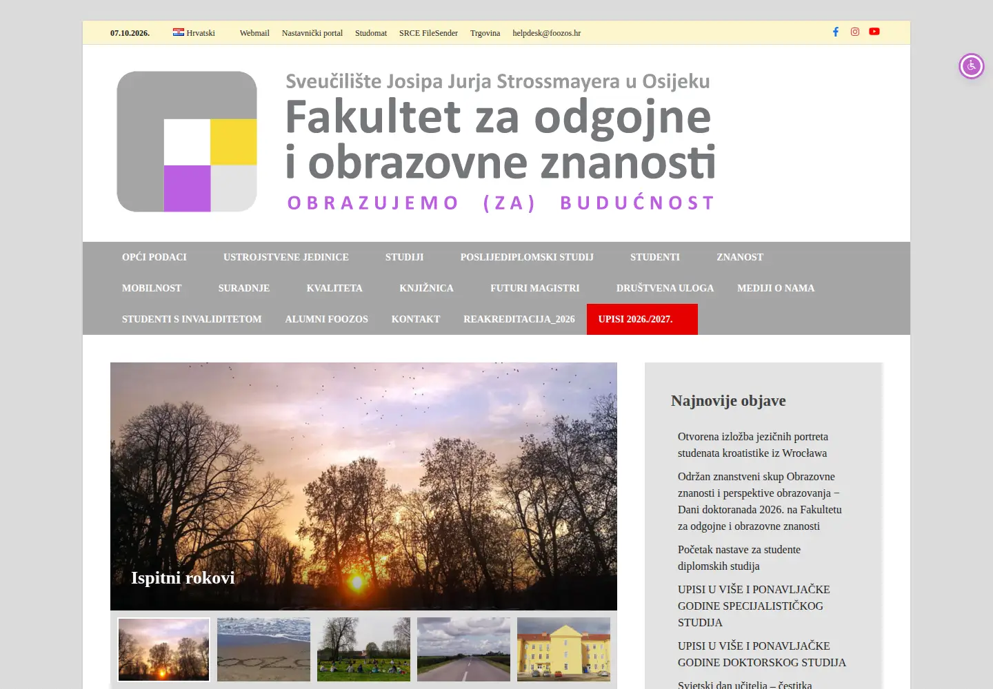 Captured homepage of foozos.hr in the current scan
