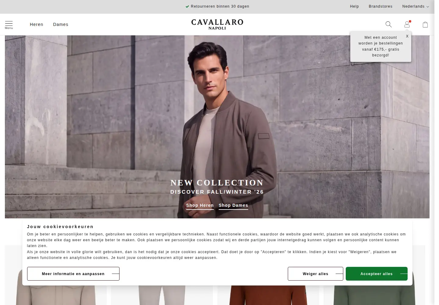 Captured homepage of cavallaronapoli.com in the current scan