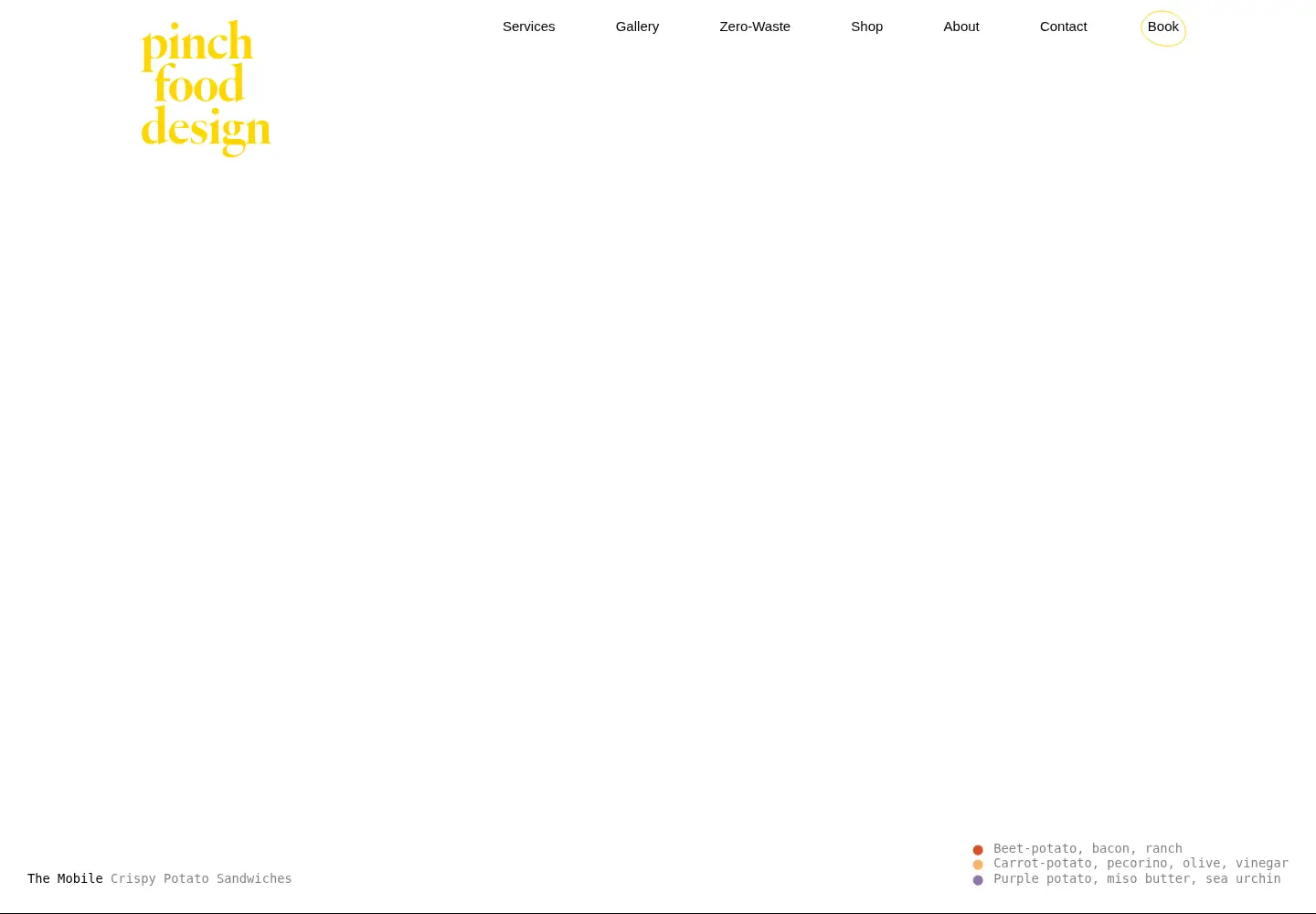 Captured homepage of pinchfooddesign.com in the current scan