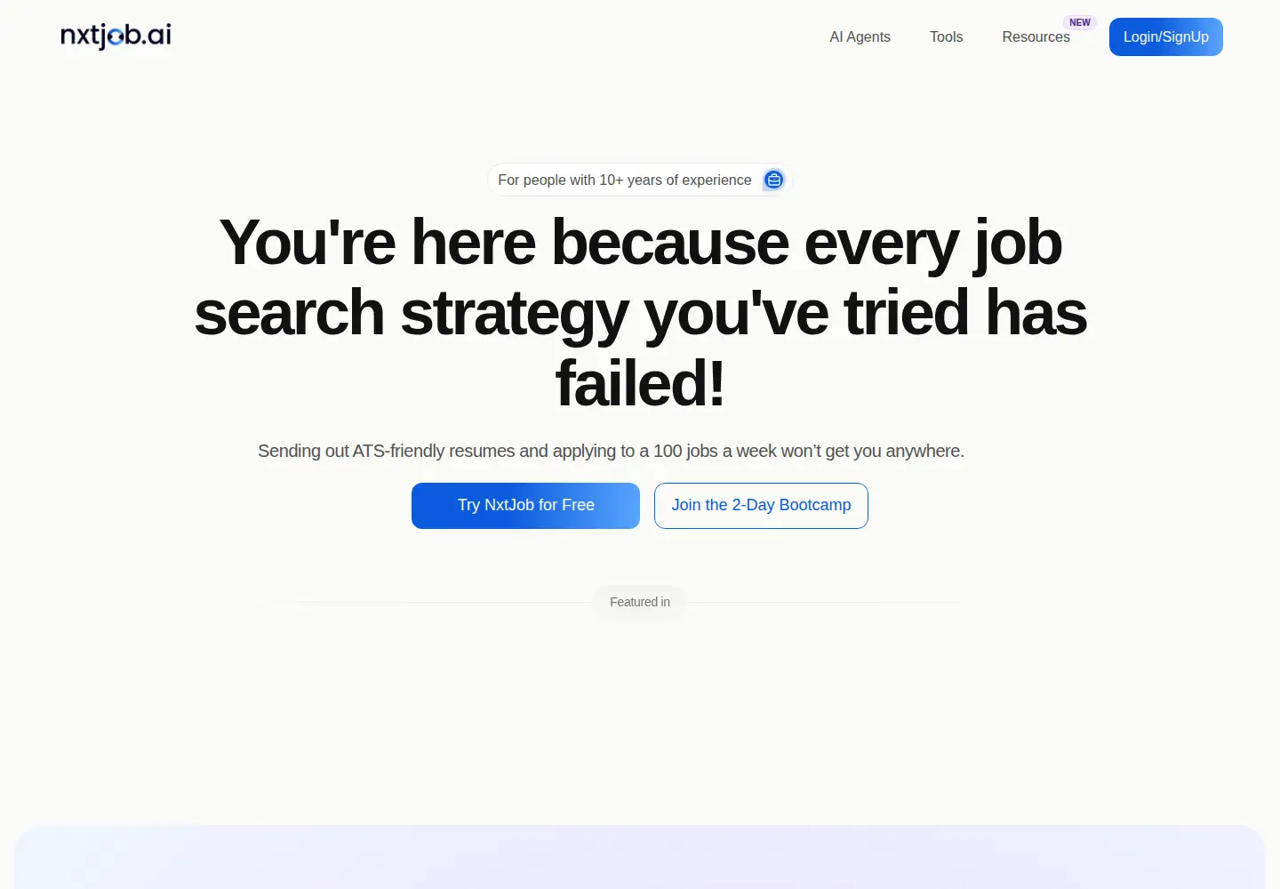 Screenshot of nxtjob.ai