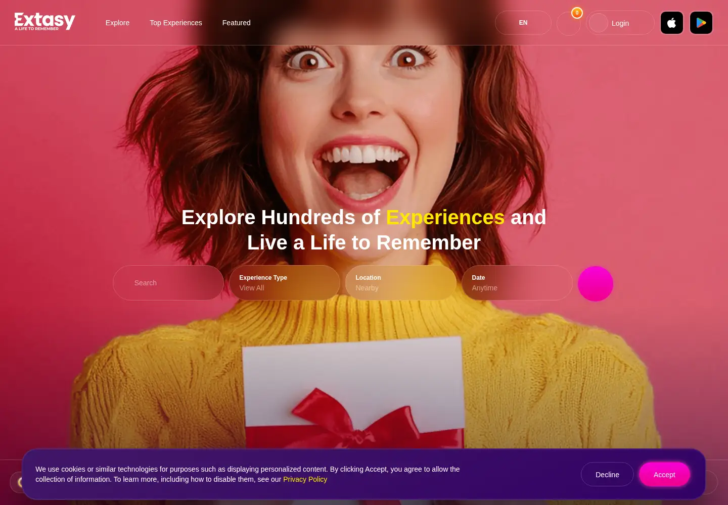 Screenshot of extasy.com