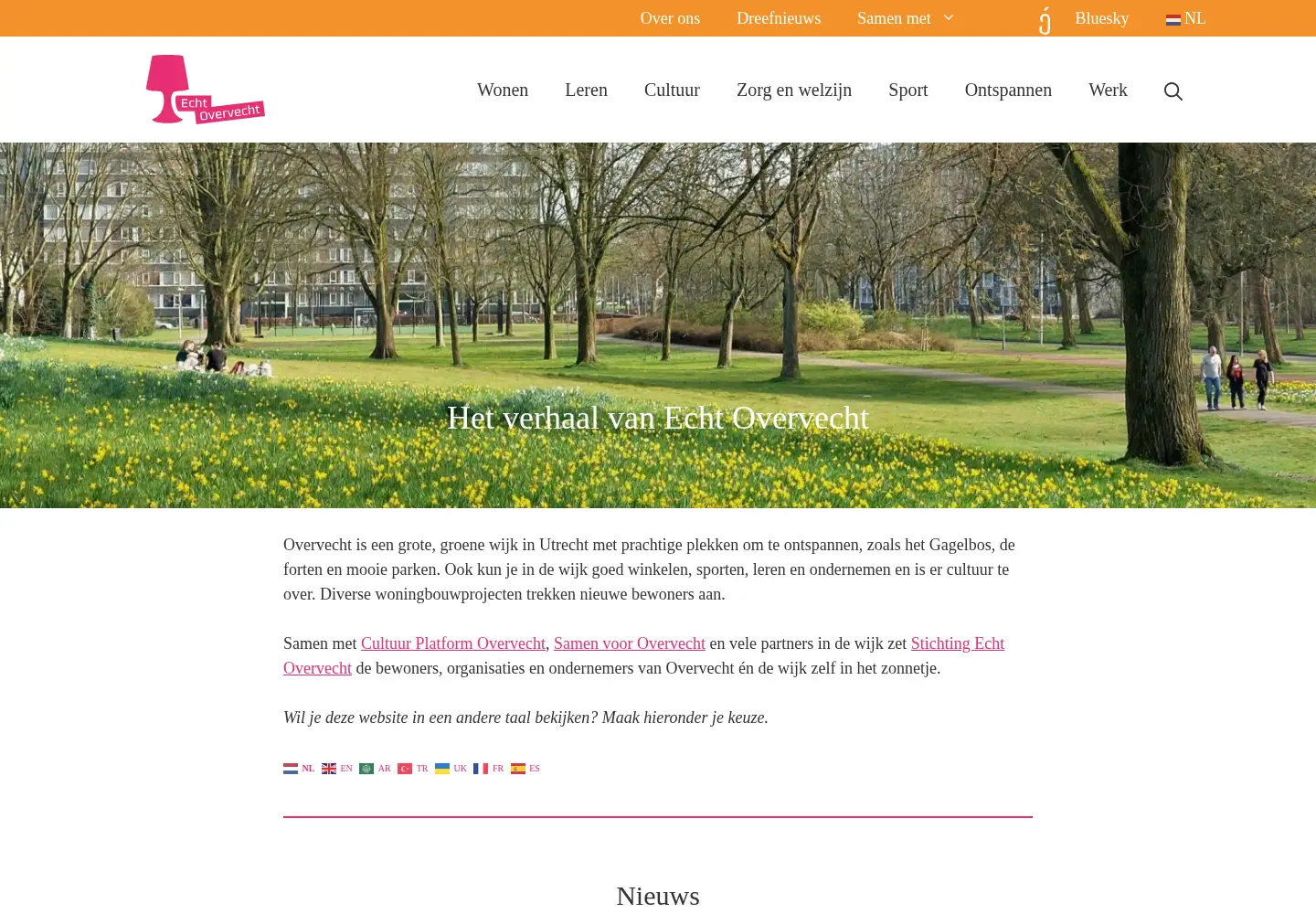 Captured homepage of echtovervecht.nl in the current scan