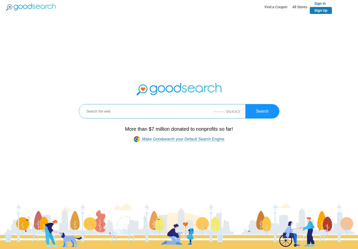 Screenshot of goodsearch.org