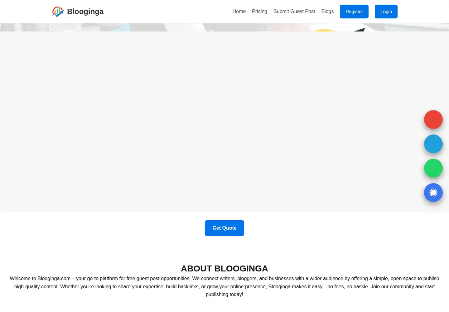 Captured homepage of blooginga.com in the current scan