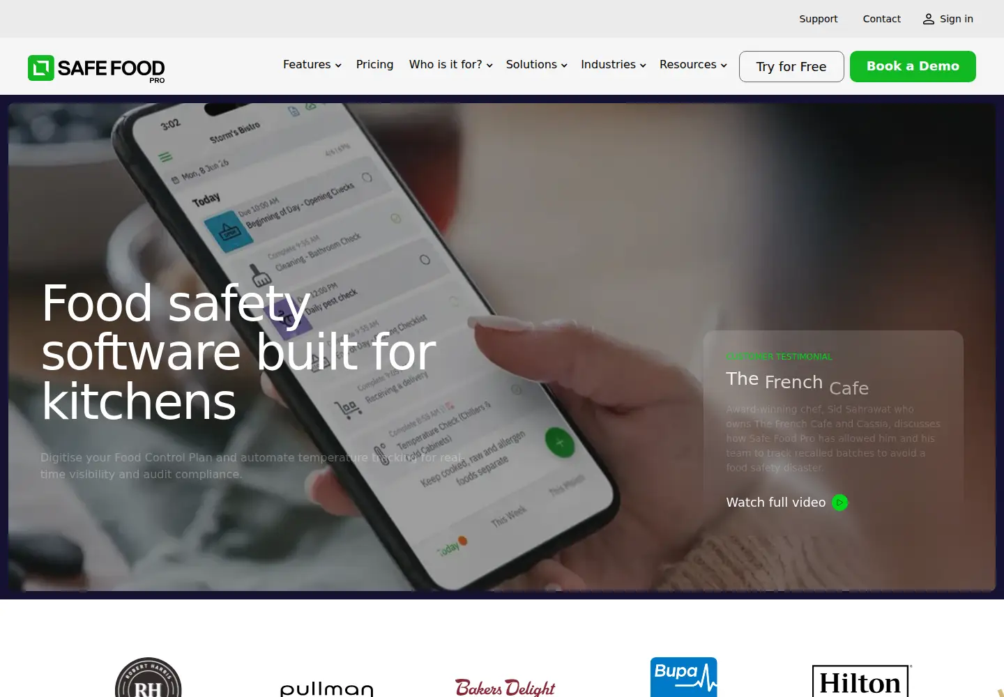 Screenshot of safefoodpro.com
