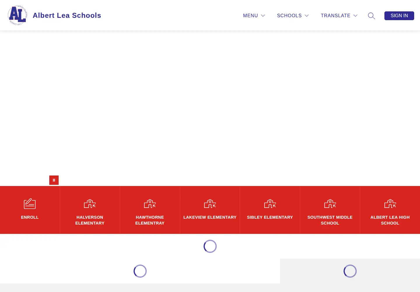 Captured homepage of alschools.org in the current scan