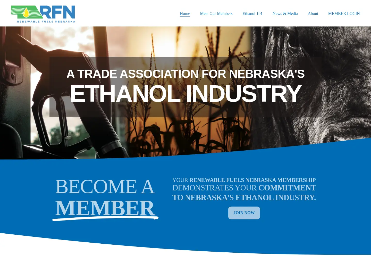 Captured homepage of renewablefuelsne.org in the current scan