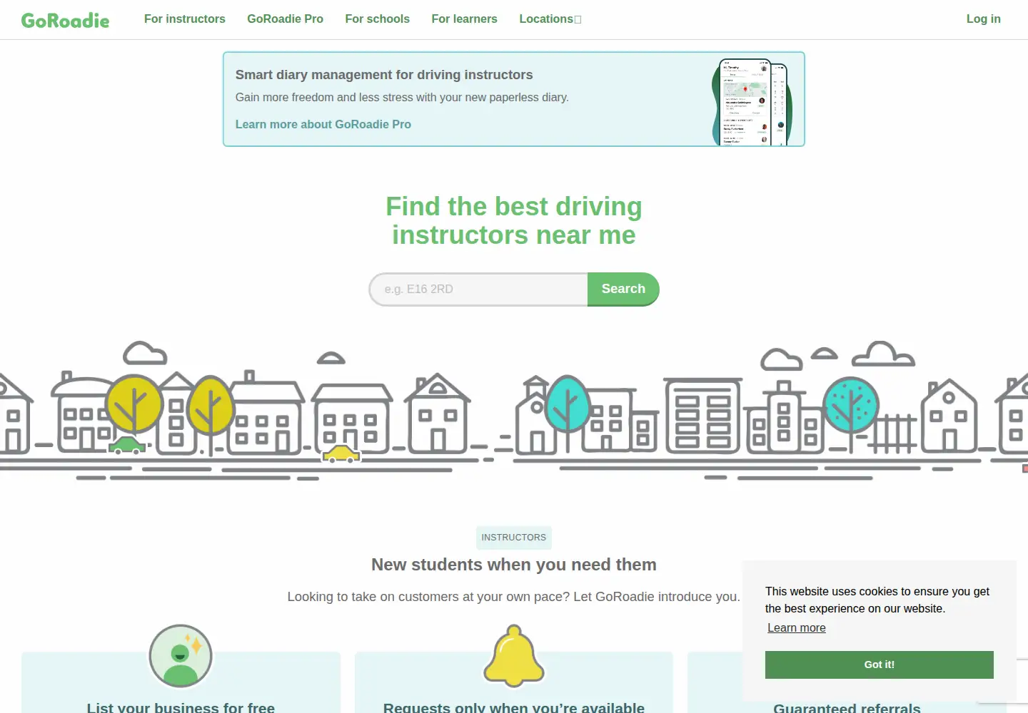 Screenshot of goroadie.com