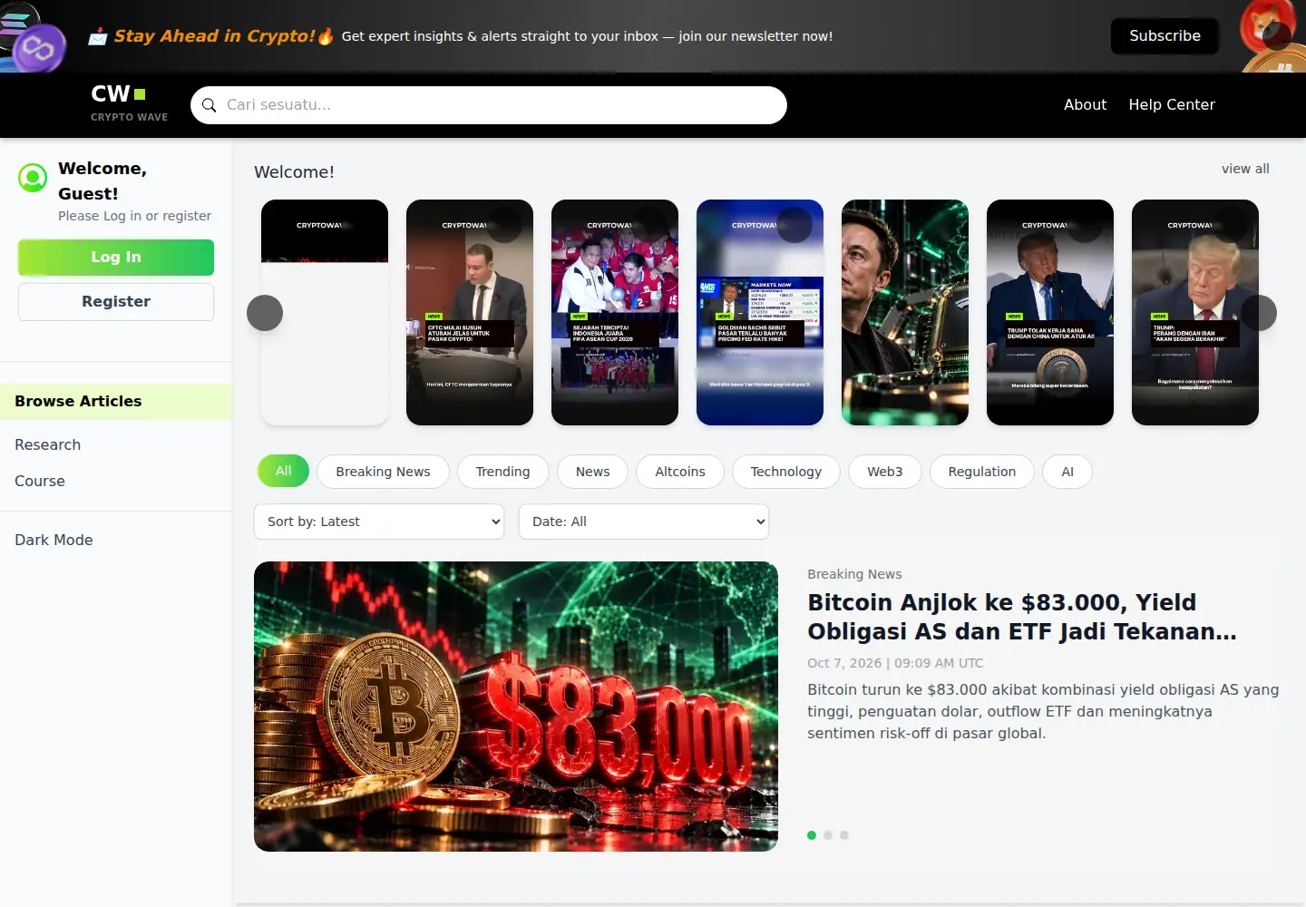 Screenshot of cryptowave.co.id