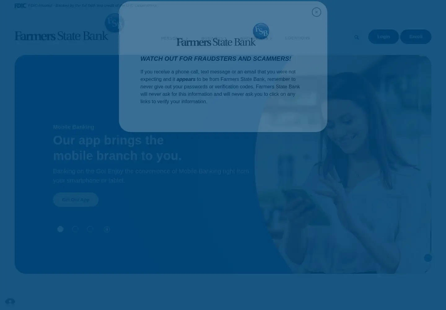 Screenshot of farmersstatebank.com