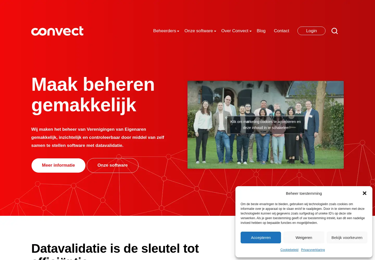 Captured homepage of convect.nl in the current scan