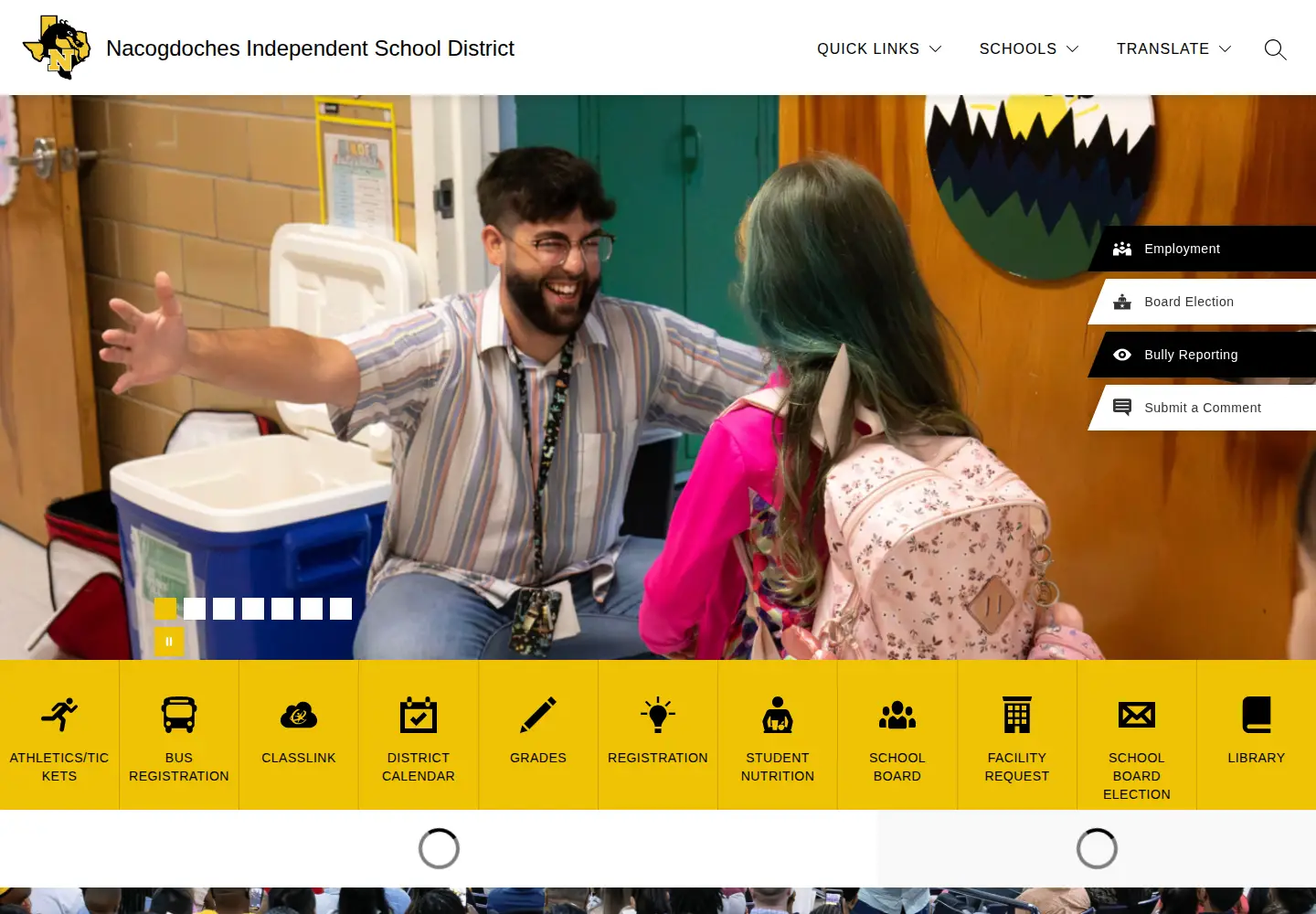 Captured homepage of nacisd.org in the current scan