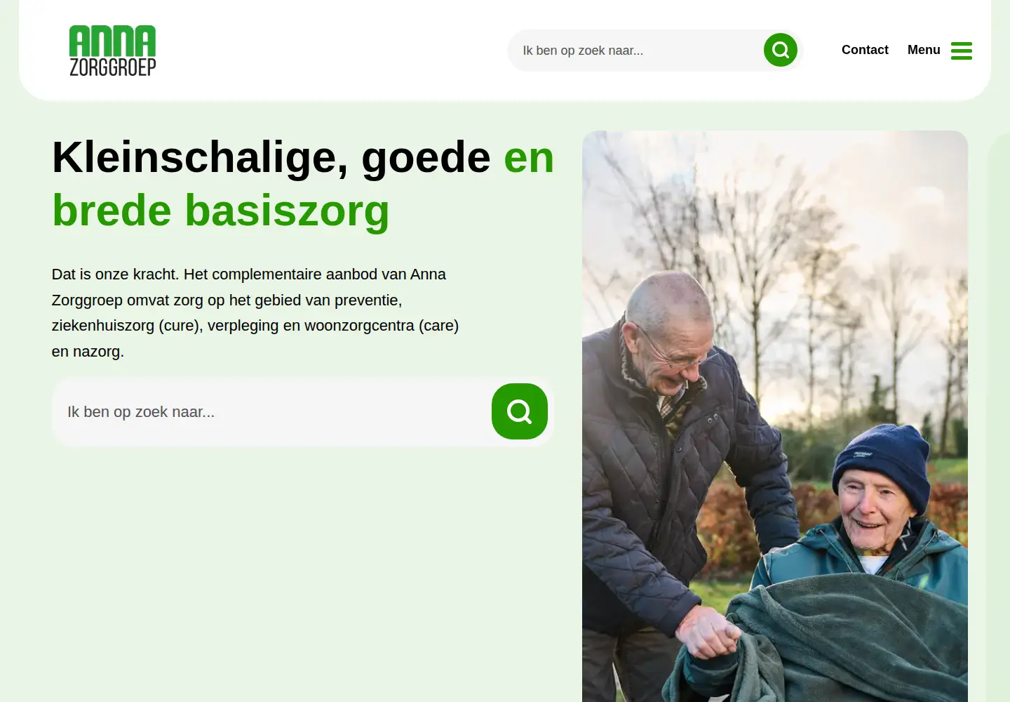 Captured homepage of annazorggroep.nl in the current scan