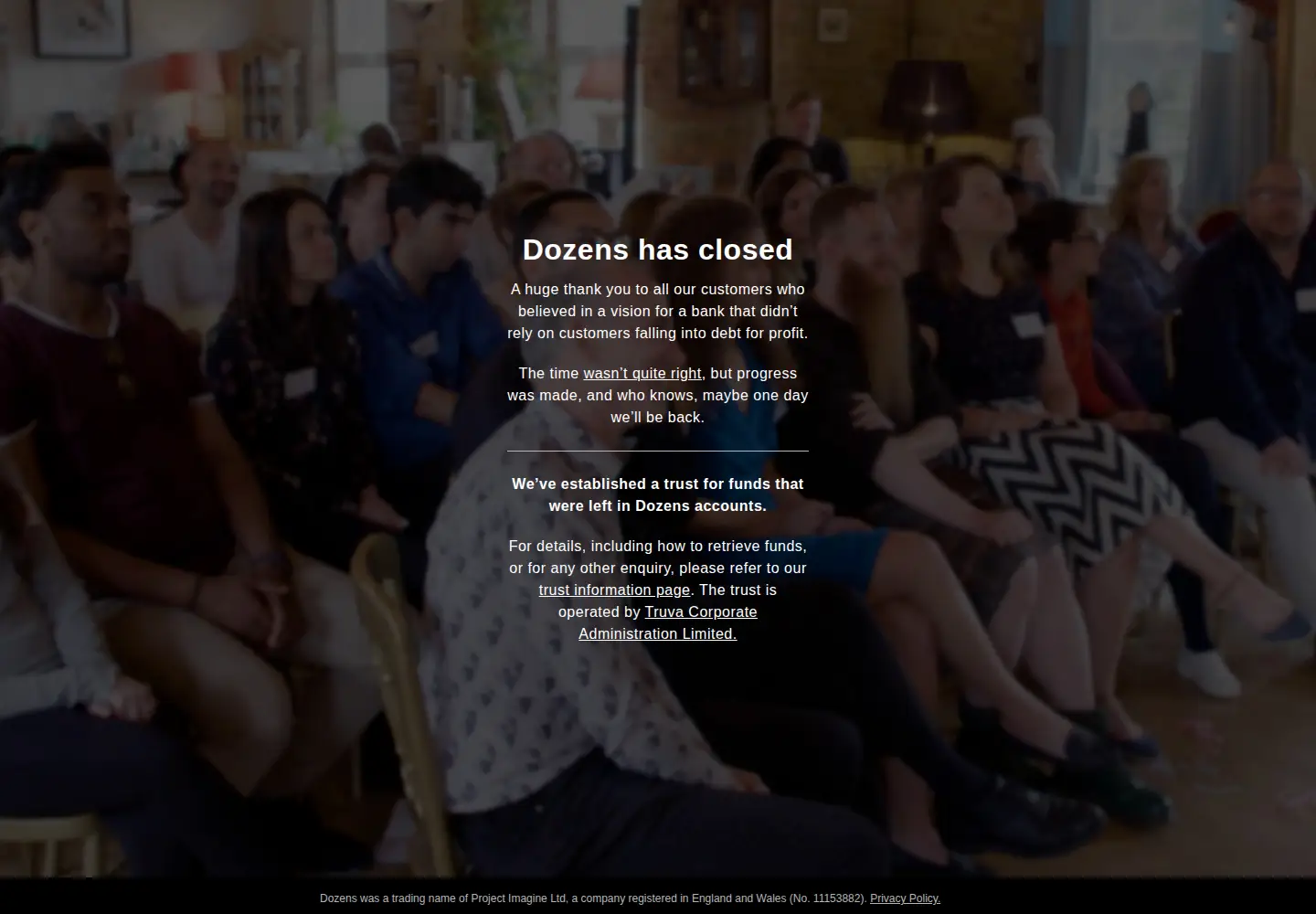 Captured homepage of dozens.com in the current scan
