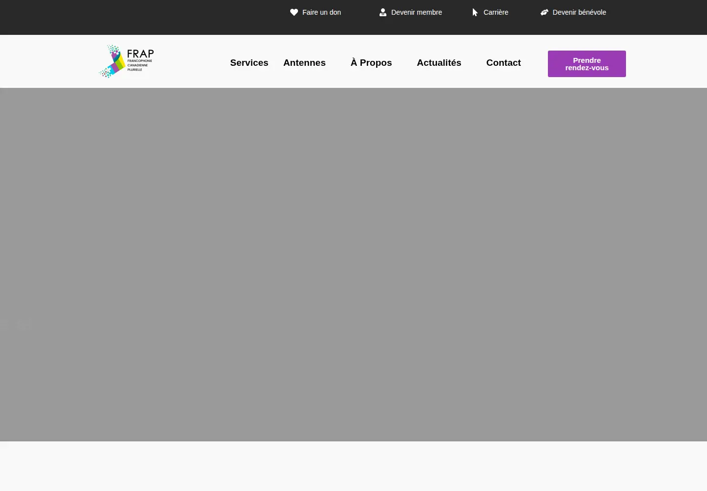 Captured homepage of frap.ca in the current scan
