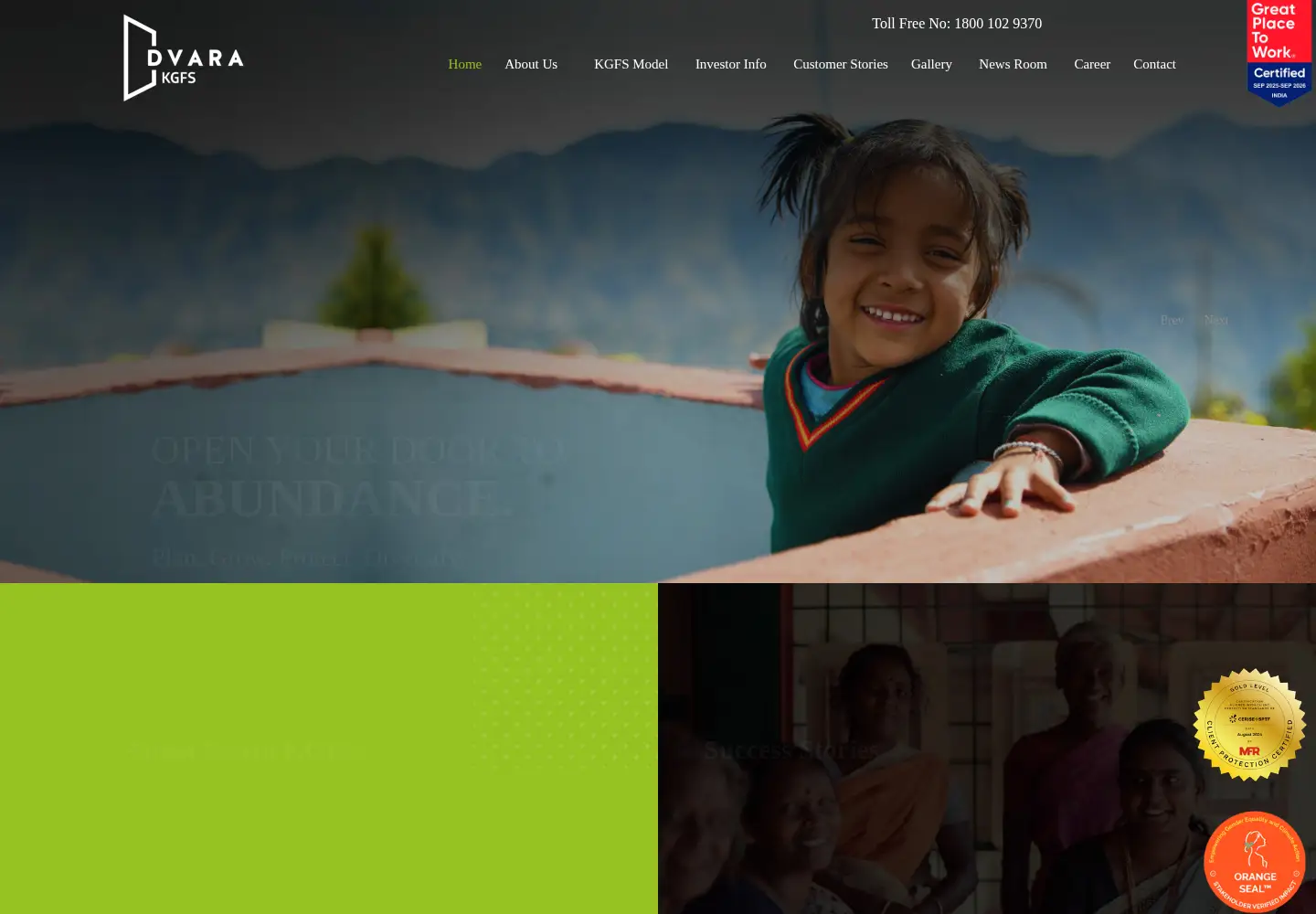 Screenshot of dvarakgfs.com