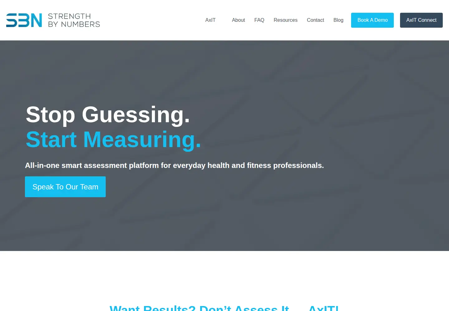 Screenshot of strengthbynumbers.com