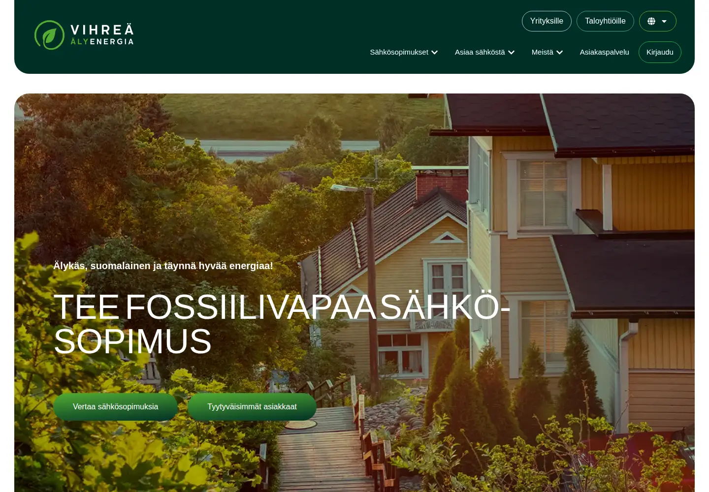 Screenshot of vihreaenergia.fi
