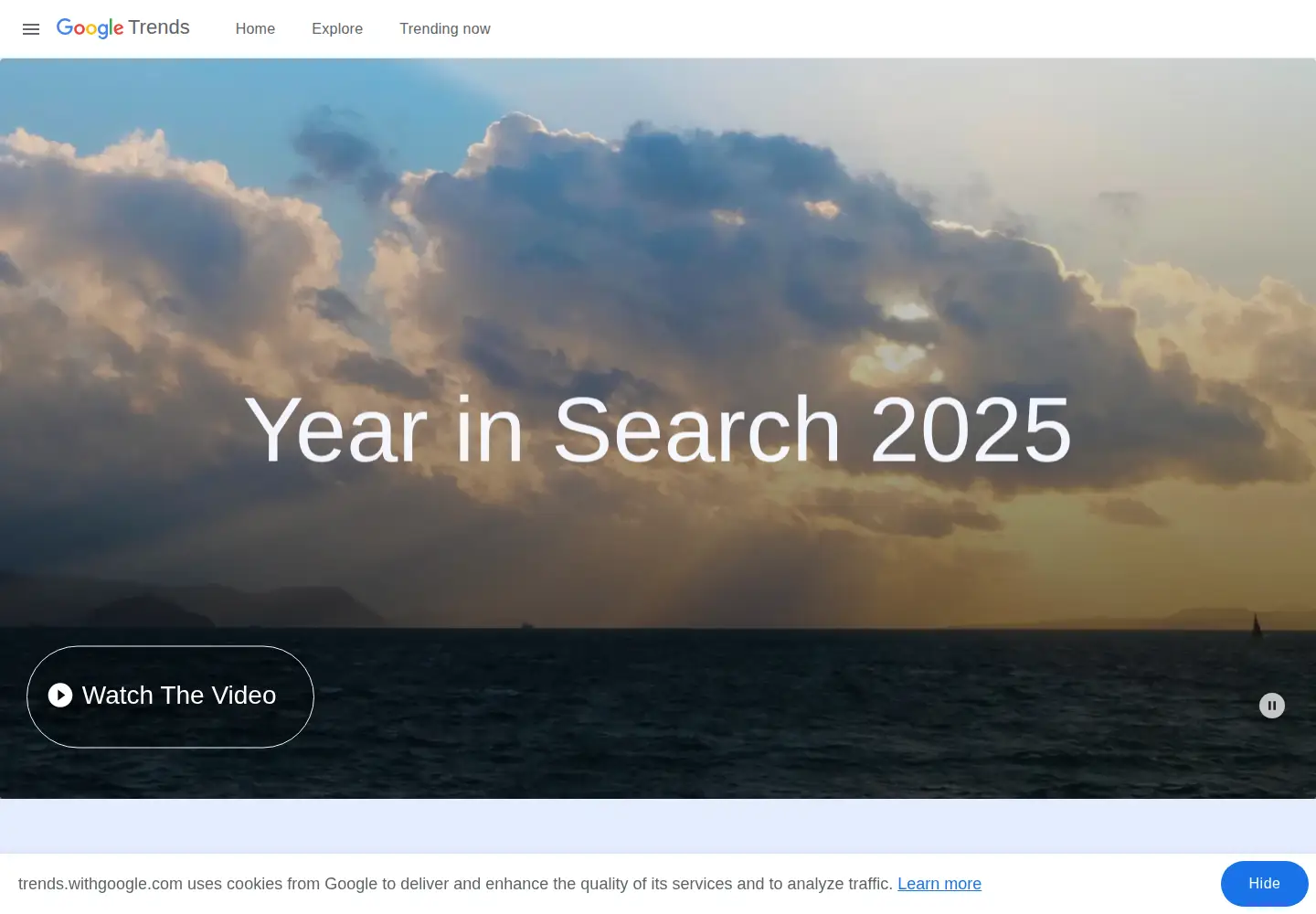 Captured homepage of yearinsearch.google in the current scan