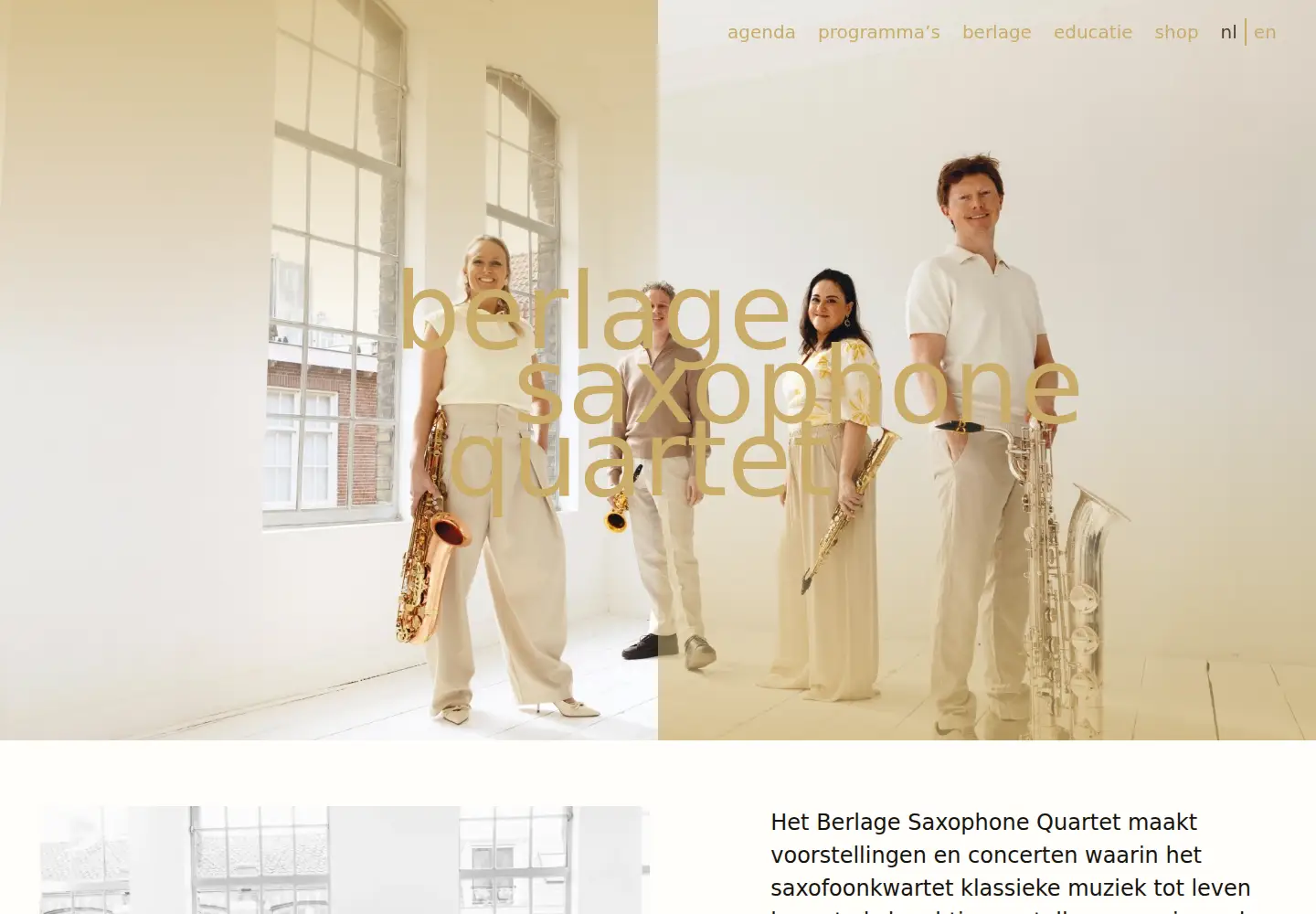 Captured homepage of berlagesaxophonequartet.com in the current scan