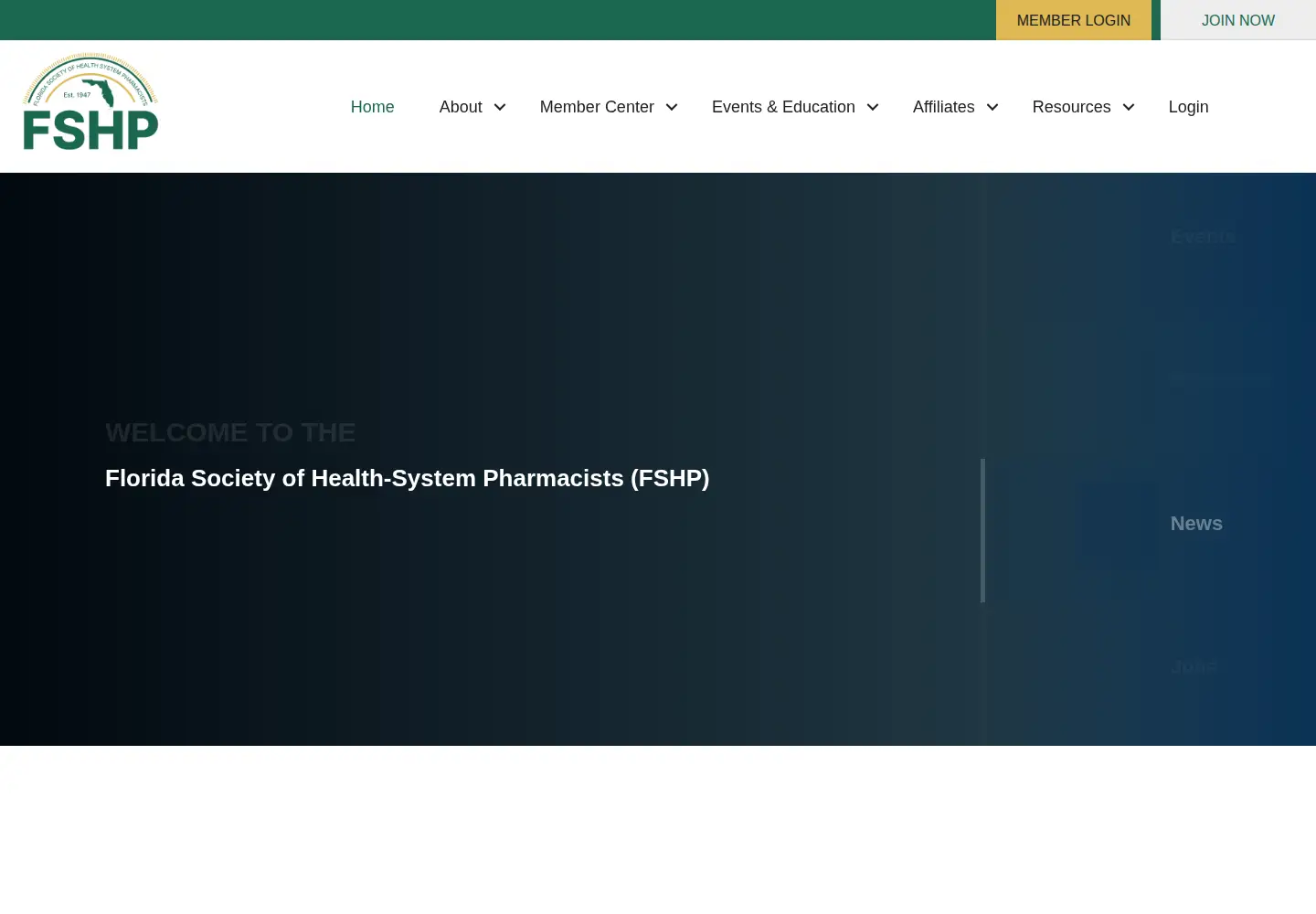 Captured homepage of fshp.org in the current scan