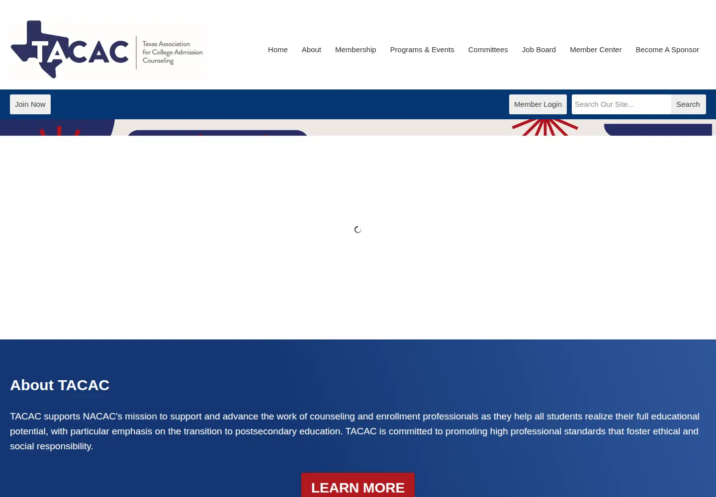 Captured homepage of tacac.org in the current scan