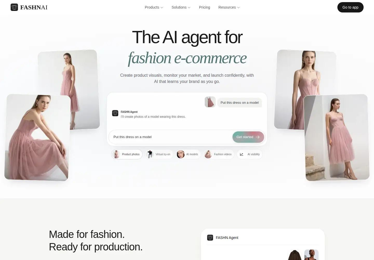 Captured homepage of fashn.ai in the current scan