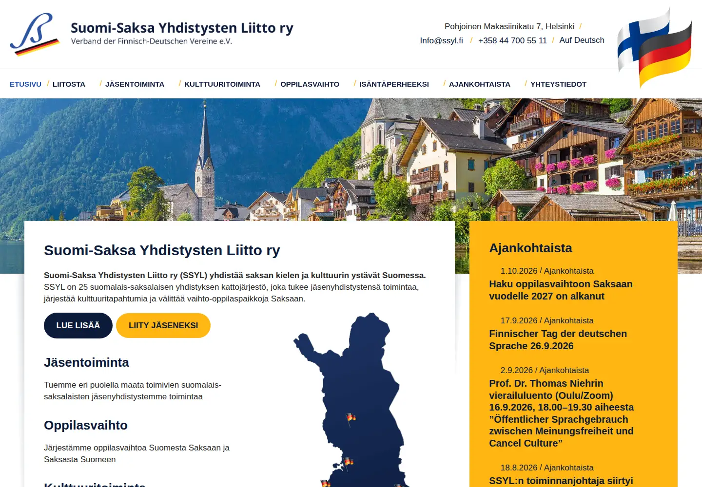 Captured homepage of ssyl.fi in the current scan