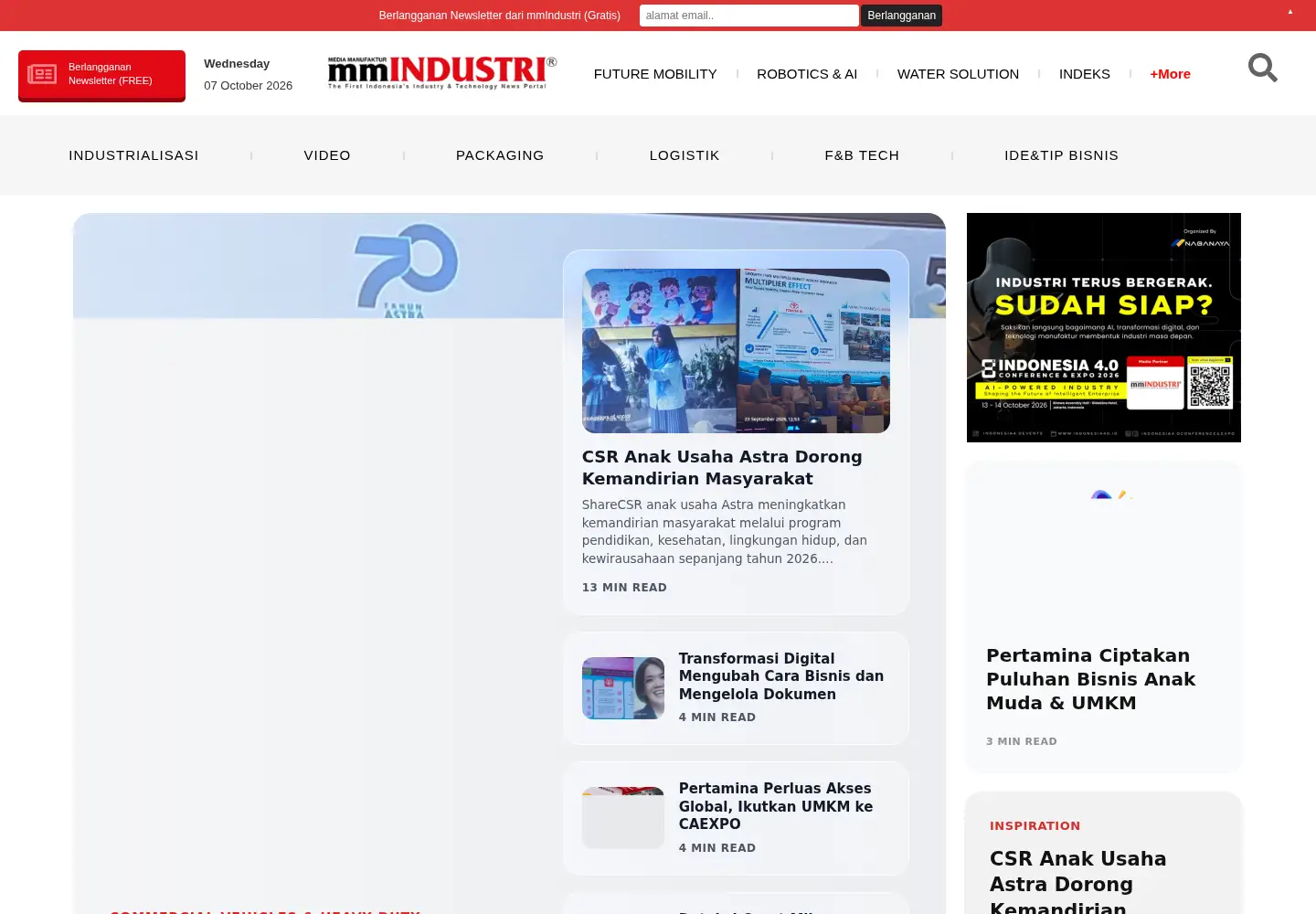 Captured homepage of mmindustri.co.id in the current scan