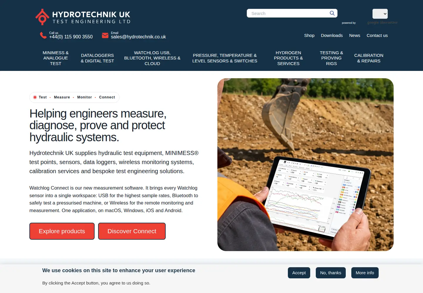 Captured homepage of hydrotechnik.co.uk in the current scan