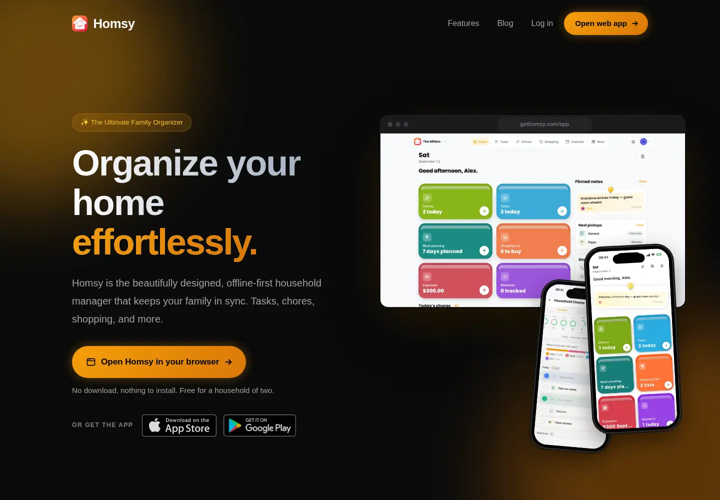 Captured homepage of gethomsy.com in the current scan