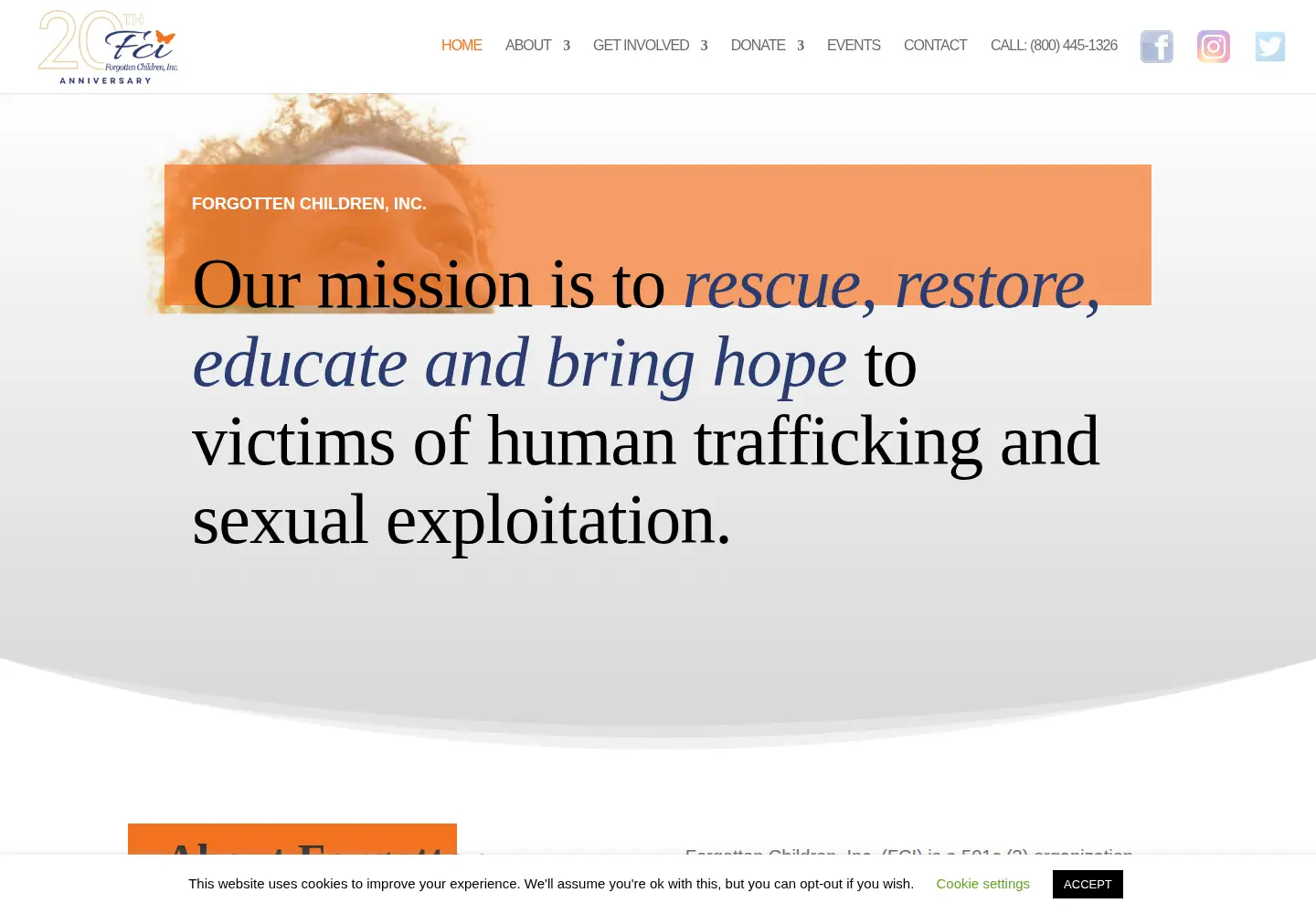 Screenshot of forgottenchildreninc.org