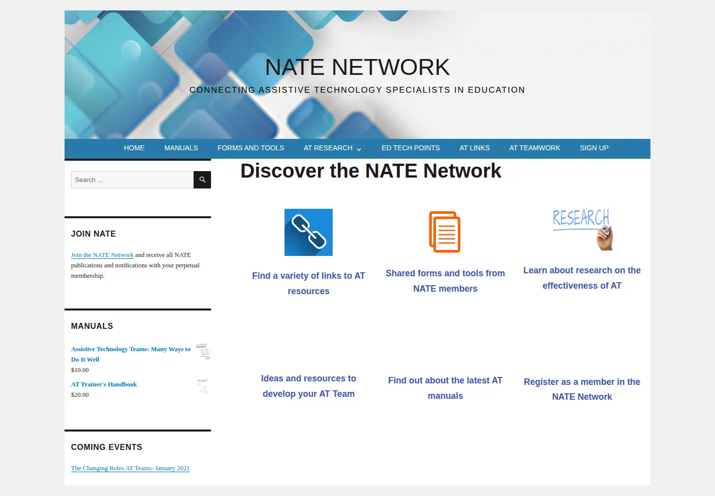 Captured homepage of natenetwork.org in the current scan