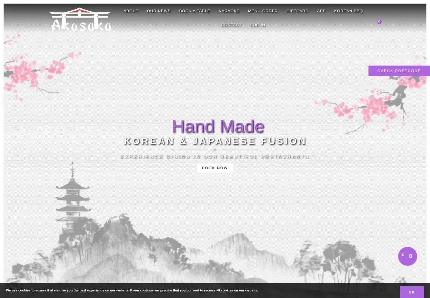Captured homepage of akasaka.co.uk in the current scan