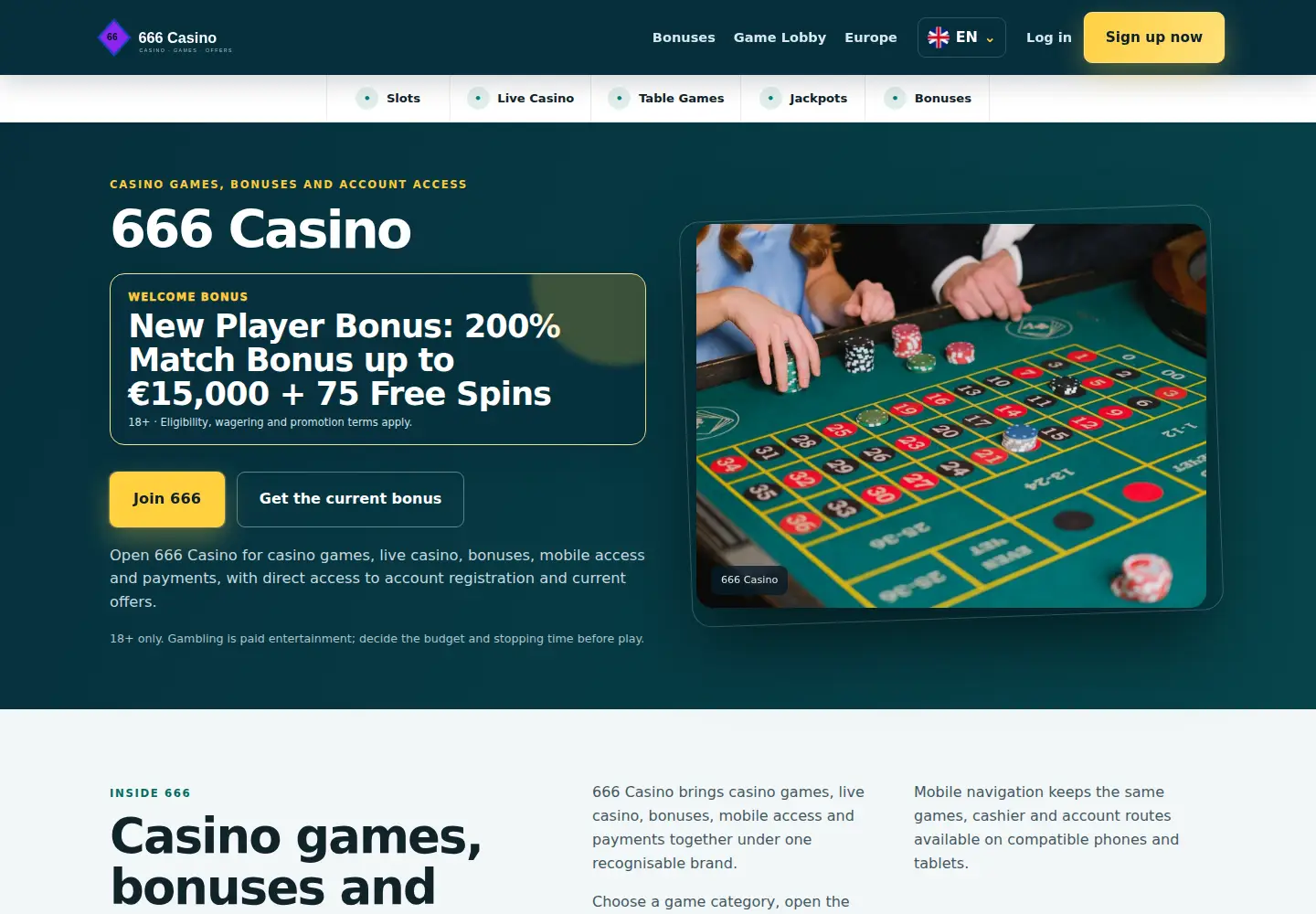 Screenshot of 666-casino.eu