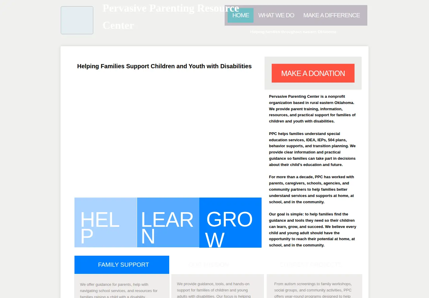 Screenshot of pervasiveparentingcenter.org